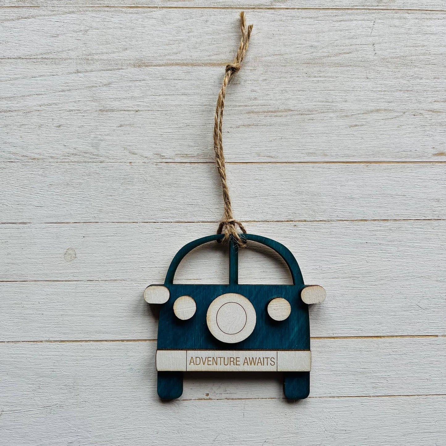 Adventure Wooden Engraved Campervan Hanging Decoration
