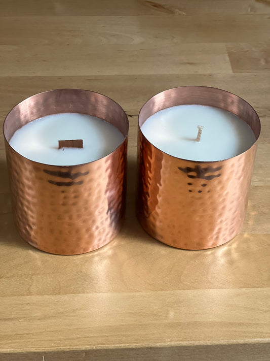 Copper Hammered Candle
