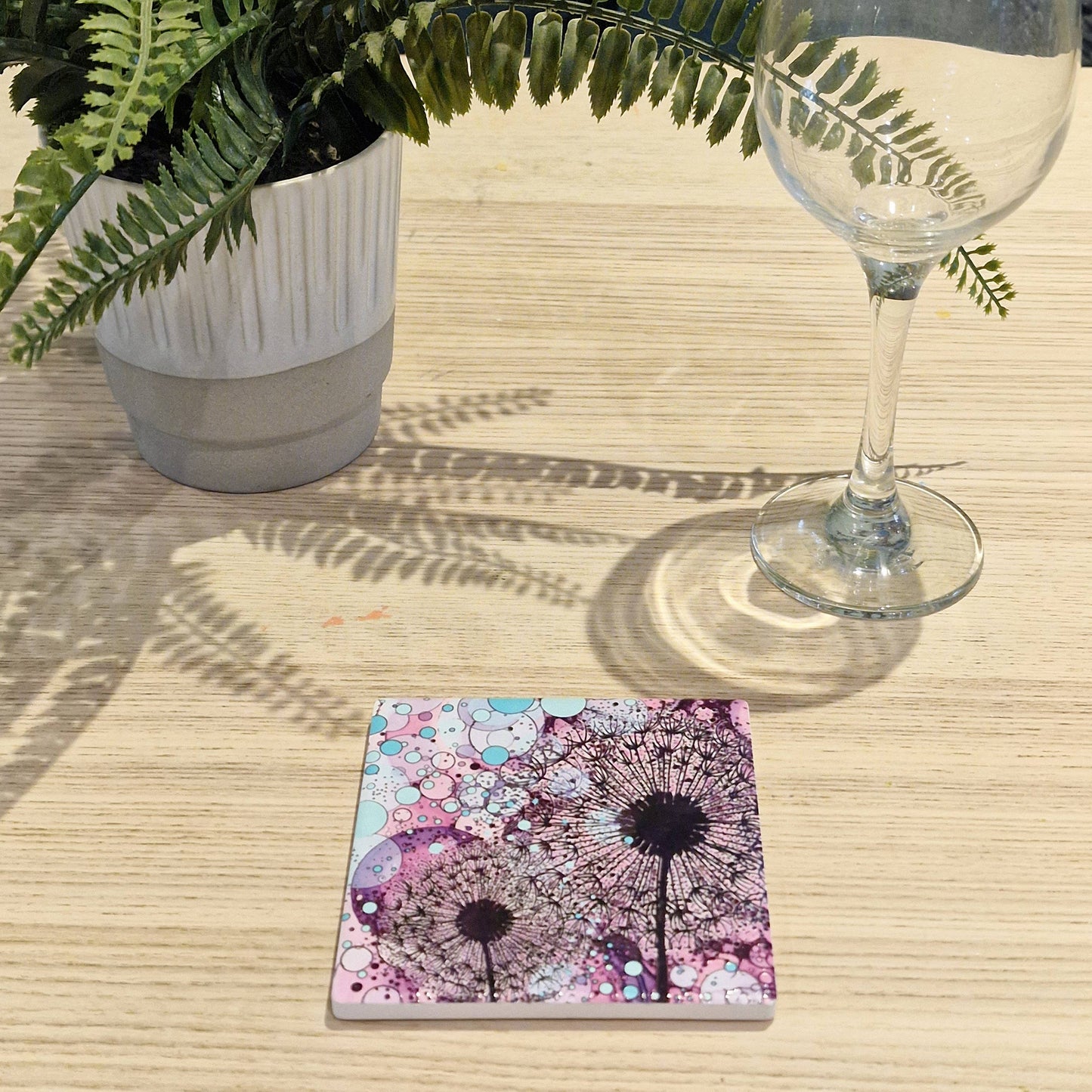 205-C Black Purple Wishes Coaster