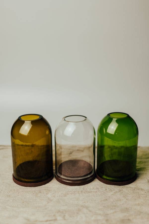 Classic Olive Green Glass Tealight Dome
