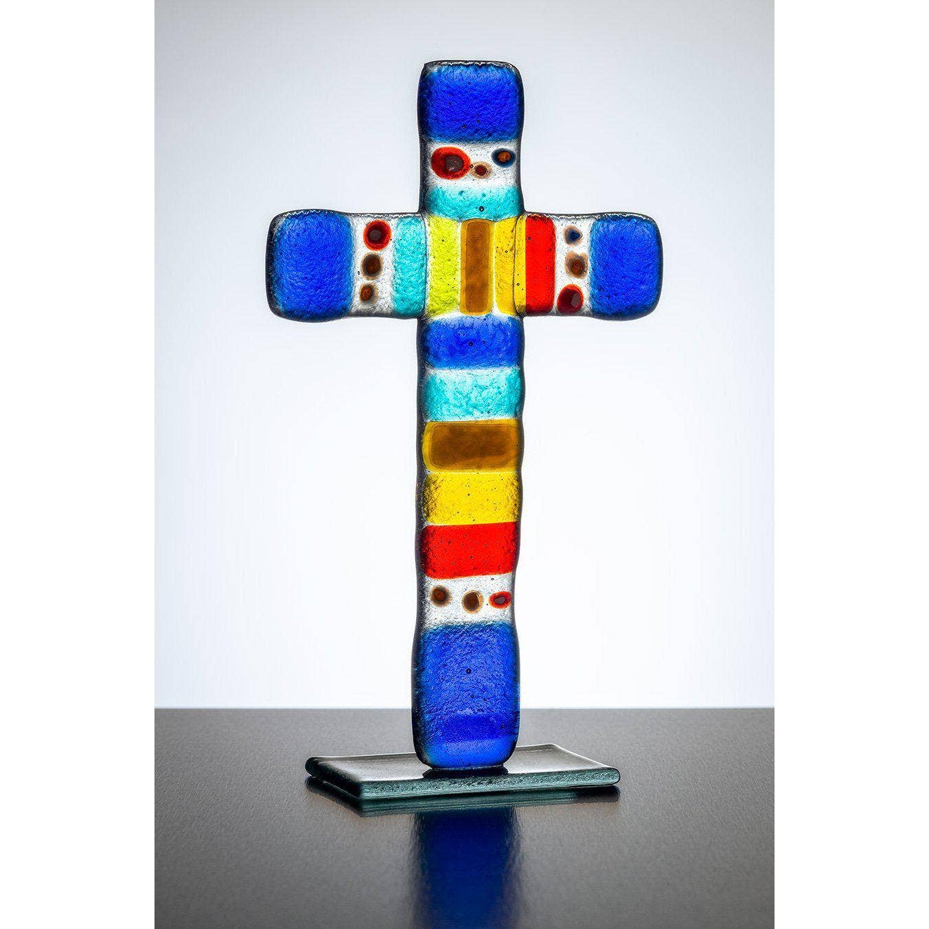 Standing Glass Cross - Multioloured