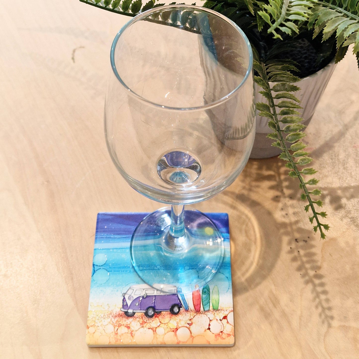 128-C Purple Campervan Coaster