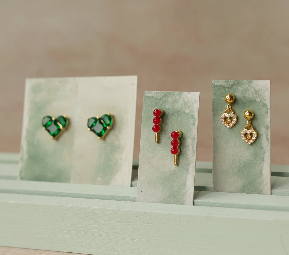 Green Clover Leaf Earrings
