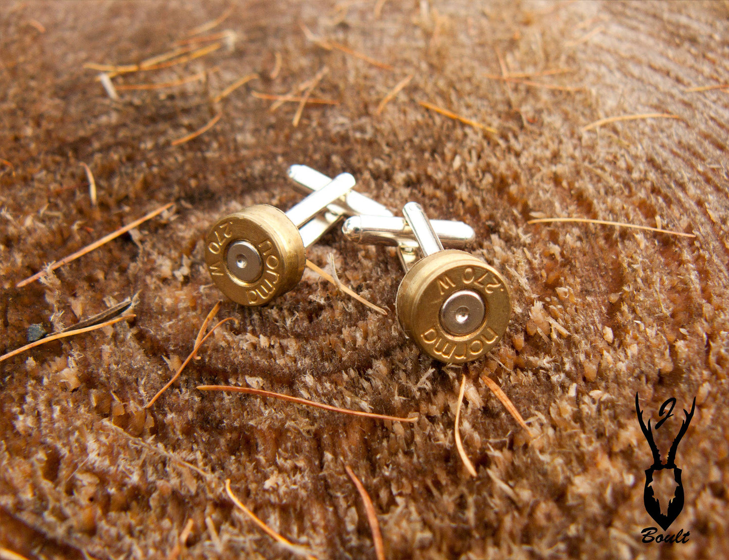 Silver-plated upcycled bullet cufflinks