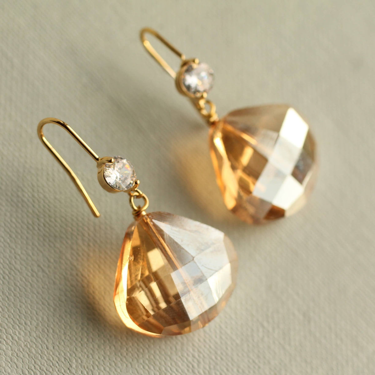 Antique Champagne Peach Earrings
