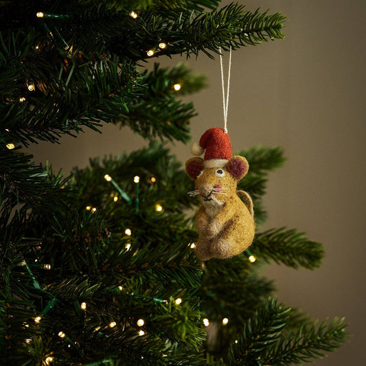 Christmas Mouse Felt Bauble