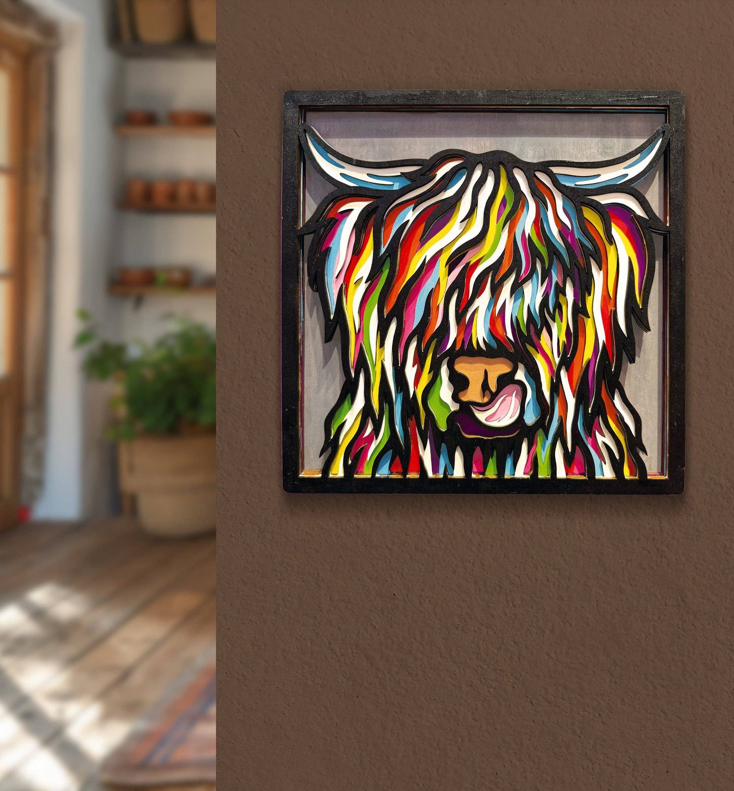 Wooden Highland Cow Art Craft Kit
