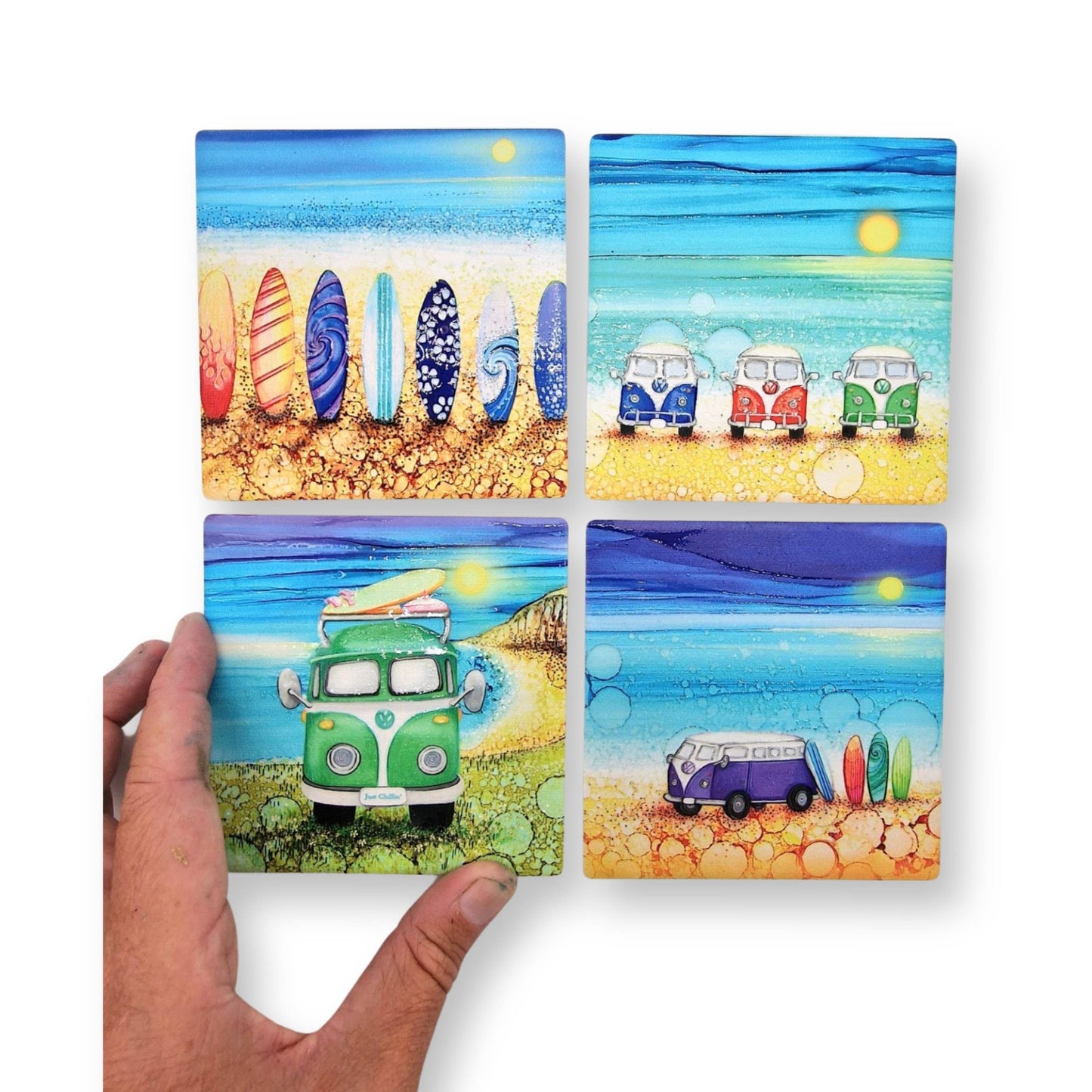 128-C Purple Campervan Coaster