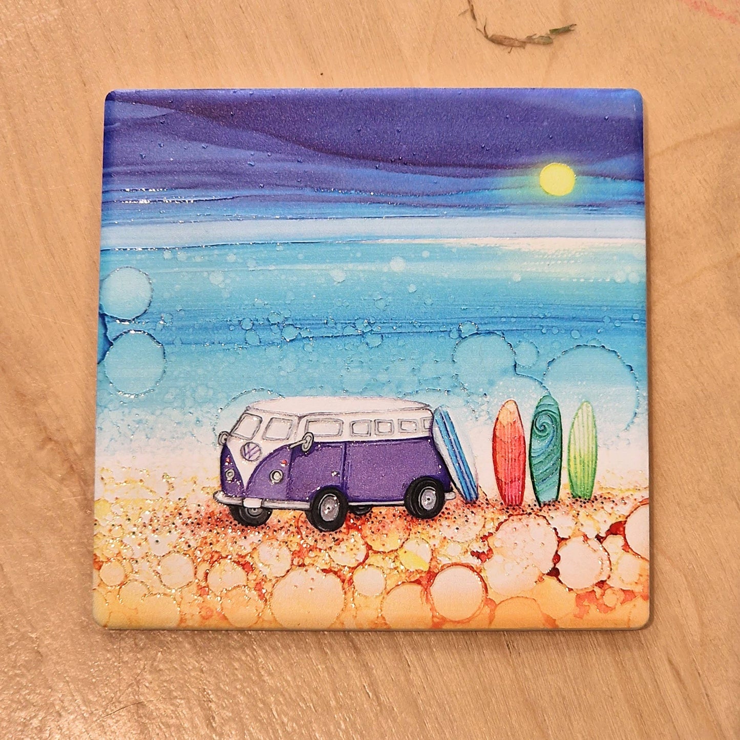 128-C Purple Campervan Coaster