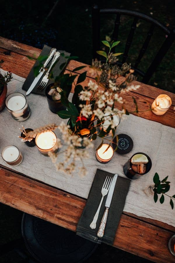 Large Natural 50-60hr Autumn Candle - Clear Recycled Glass