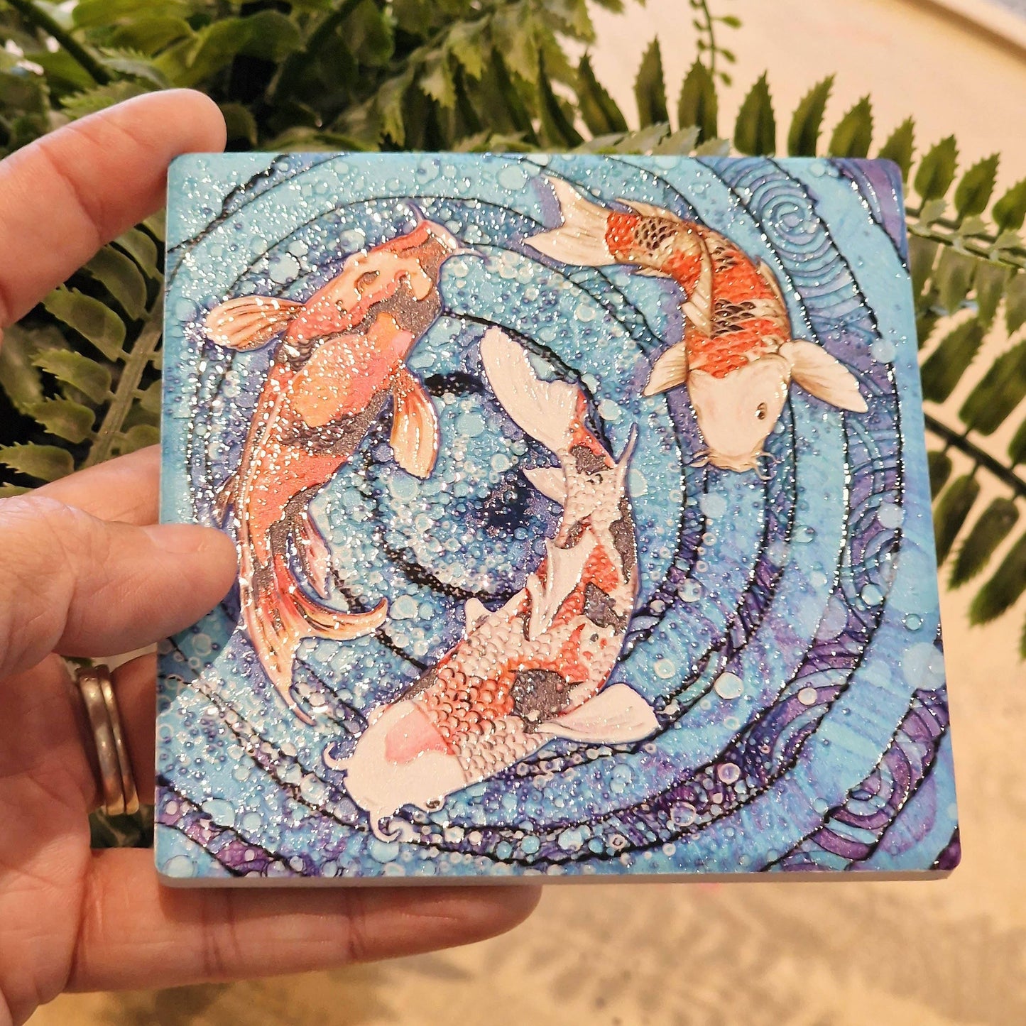49-C Koi Carp Coaster