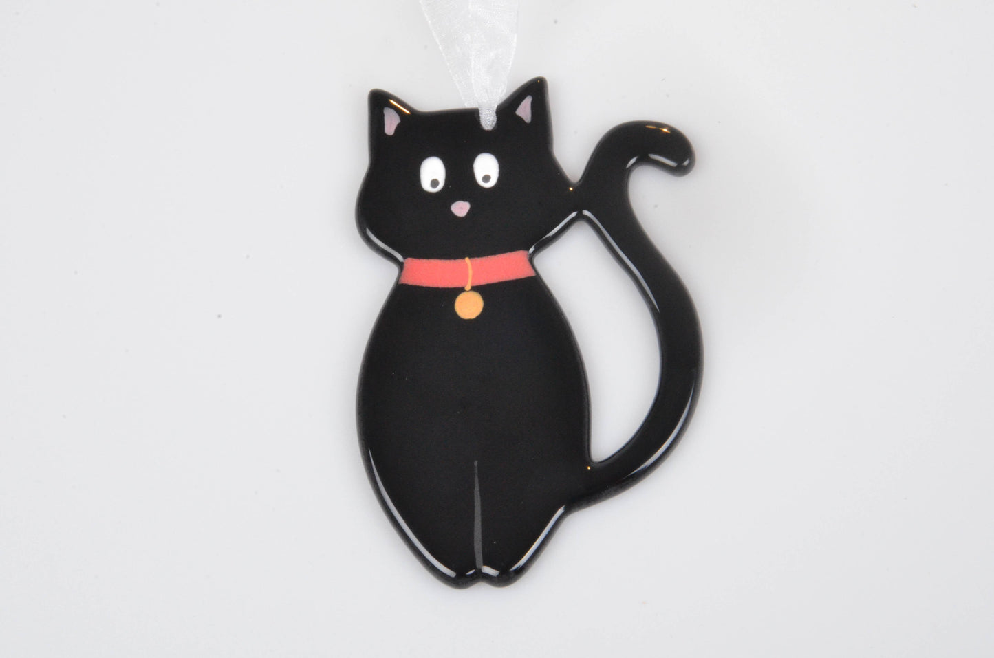 Handmade Fused Glass Cat Hanging Decorations