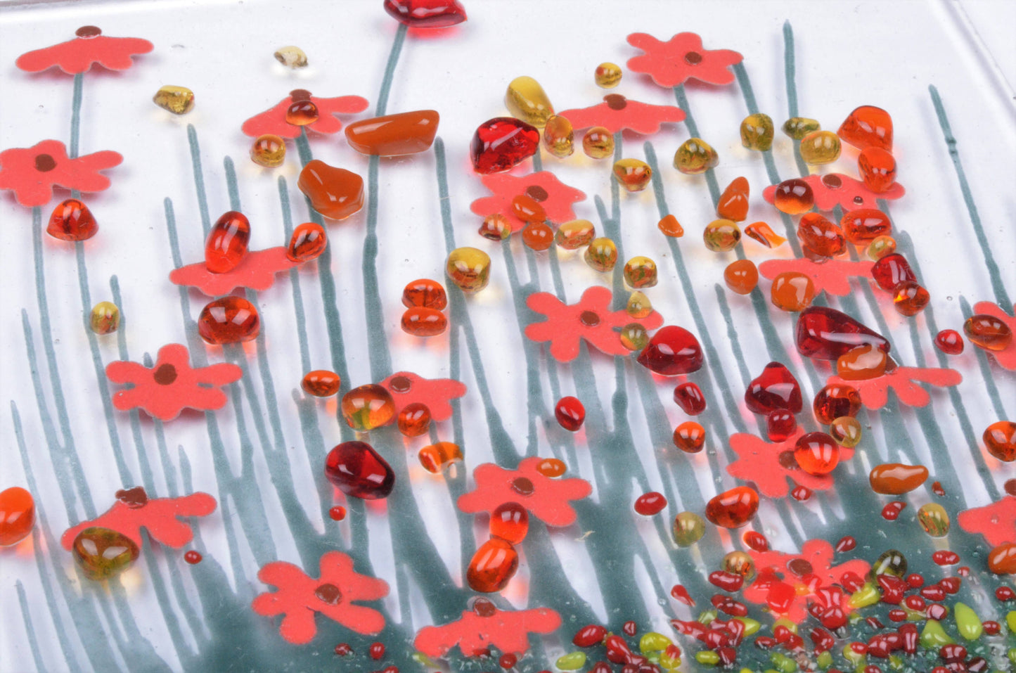 Handmade Fused Glass - gerbera Token