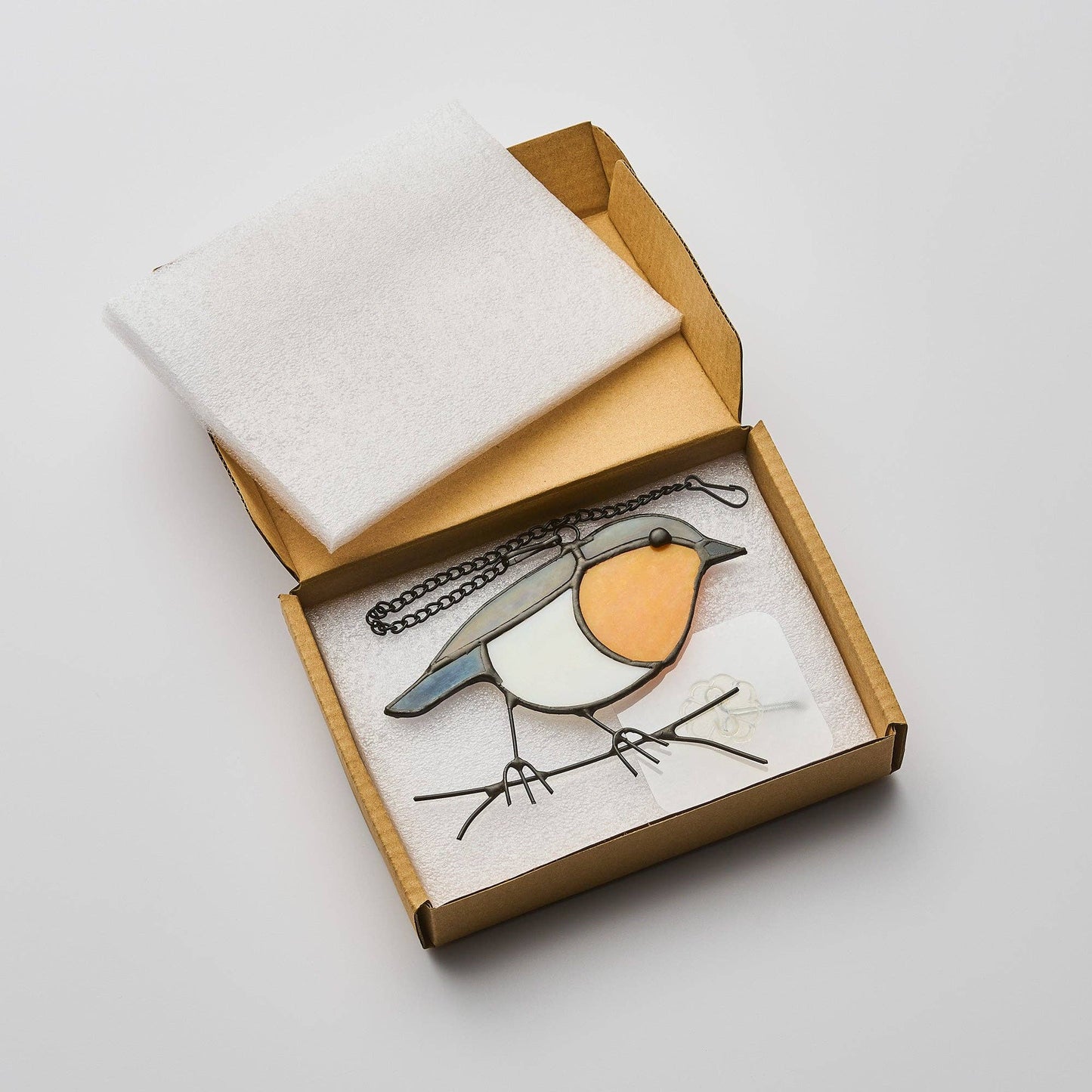 Hanging Stained Glass Bird - Blue Tit