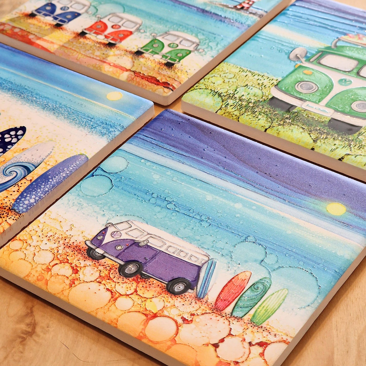 128-C Purple Campervan Coaster