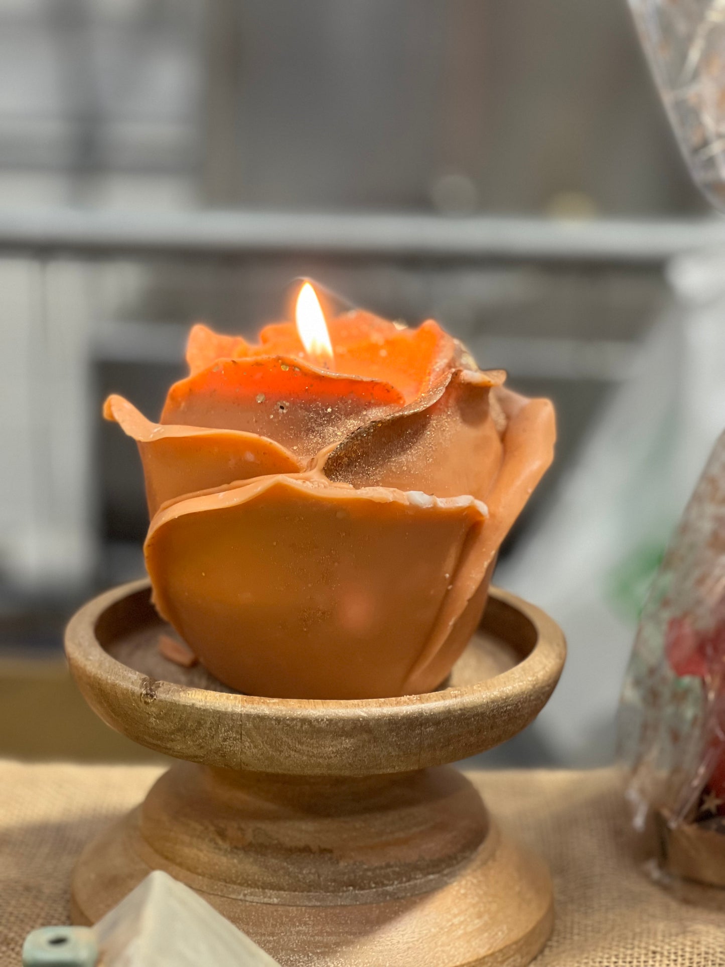 Large Rose Pillar Candle