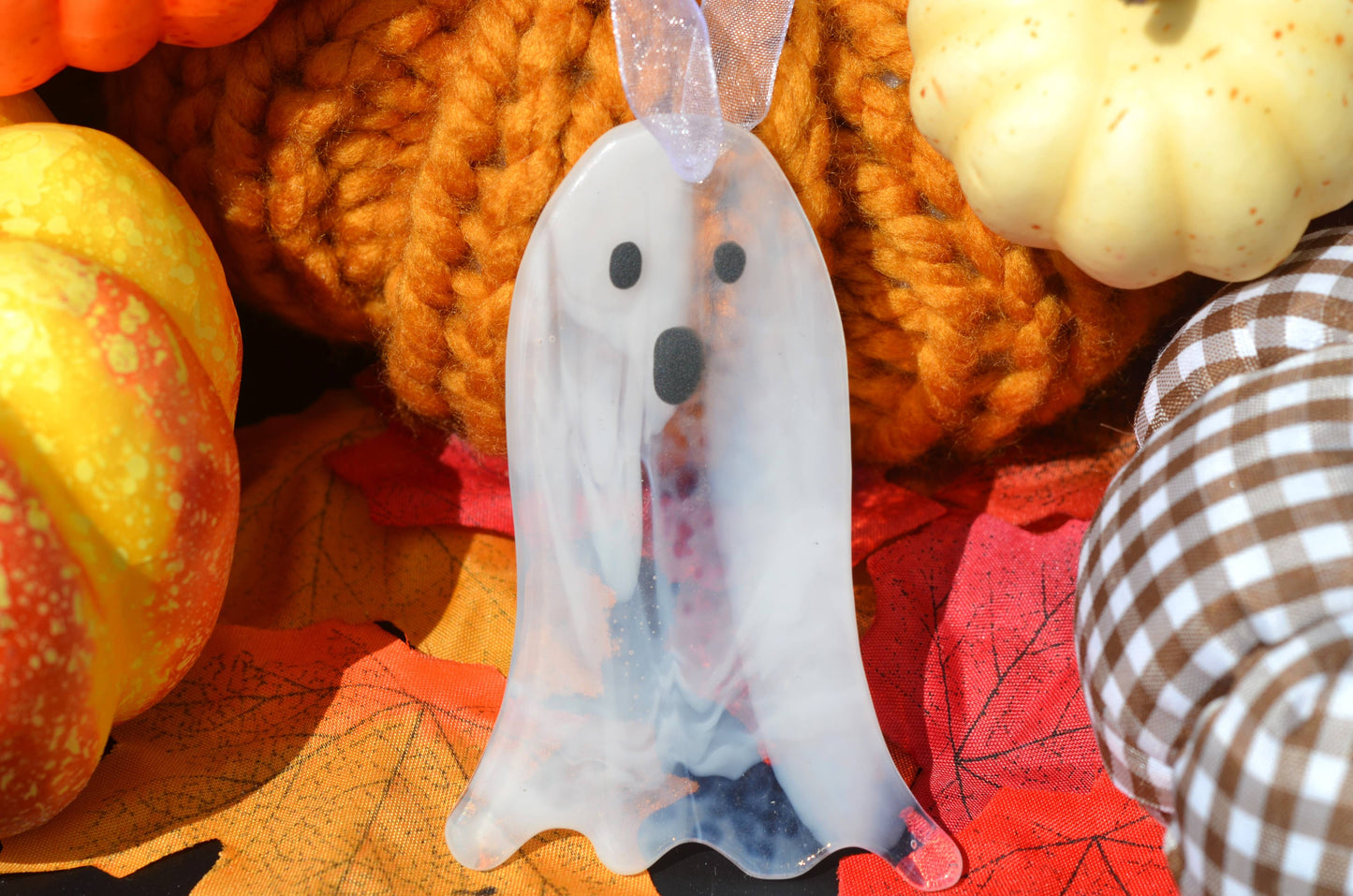 Fused Glass Ghost - Handmade Halloween / Fall Decorations