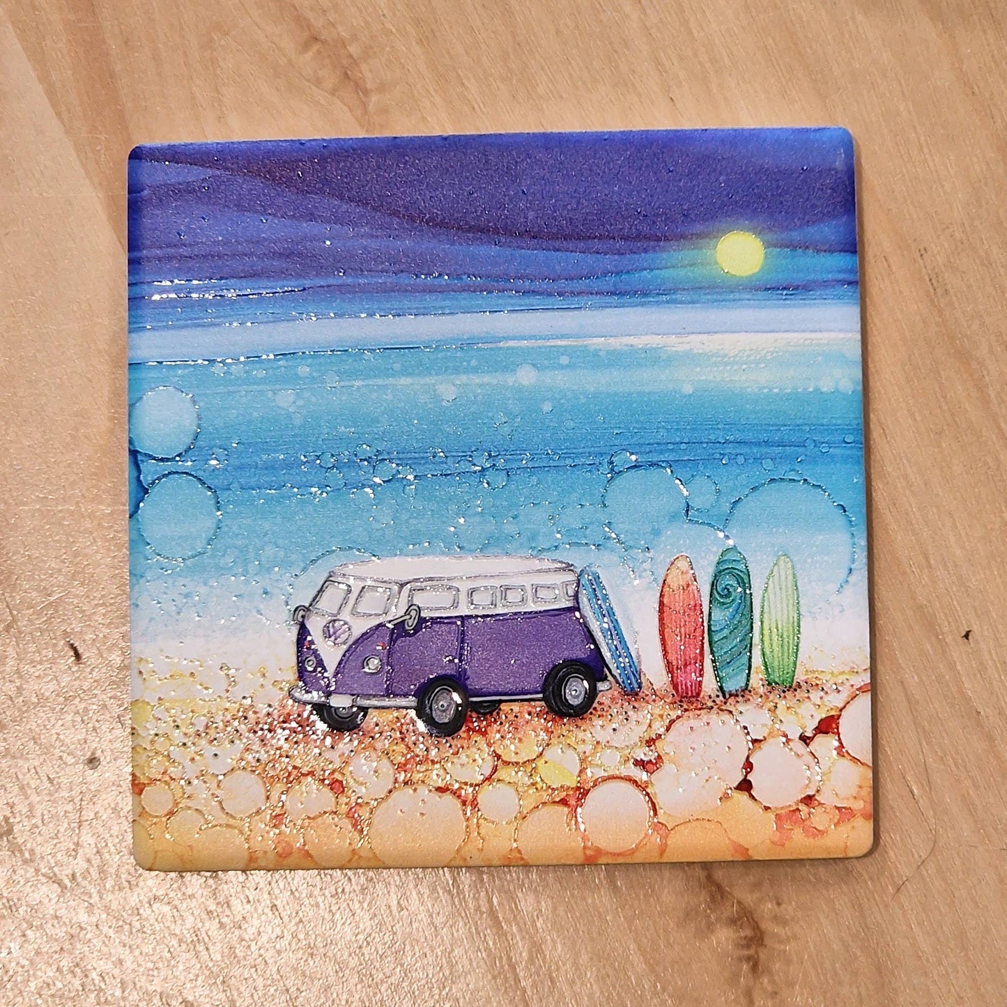 128-C Purple Campervan Coaster