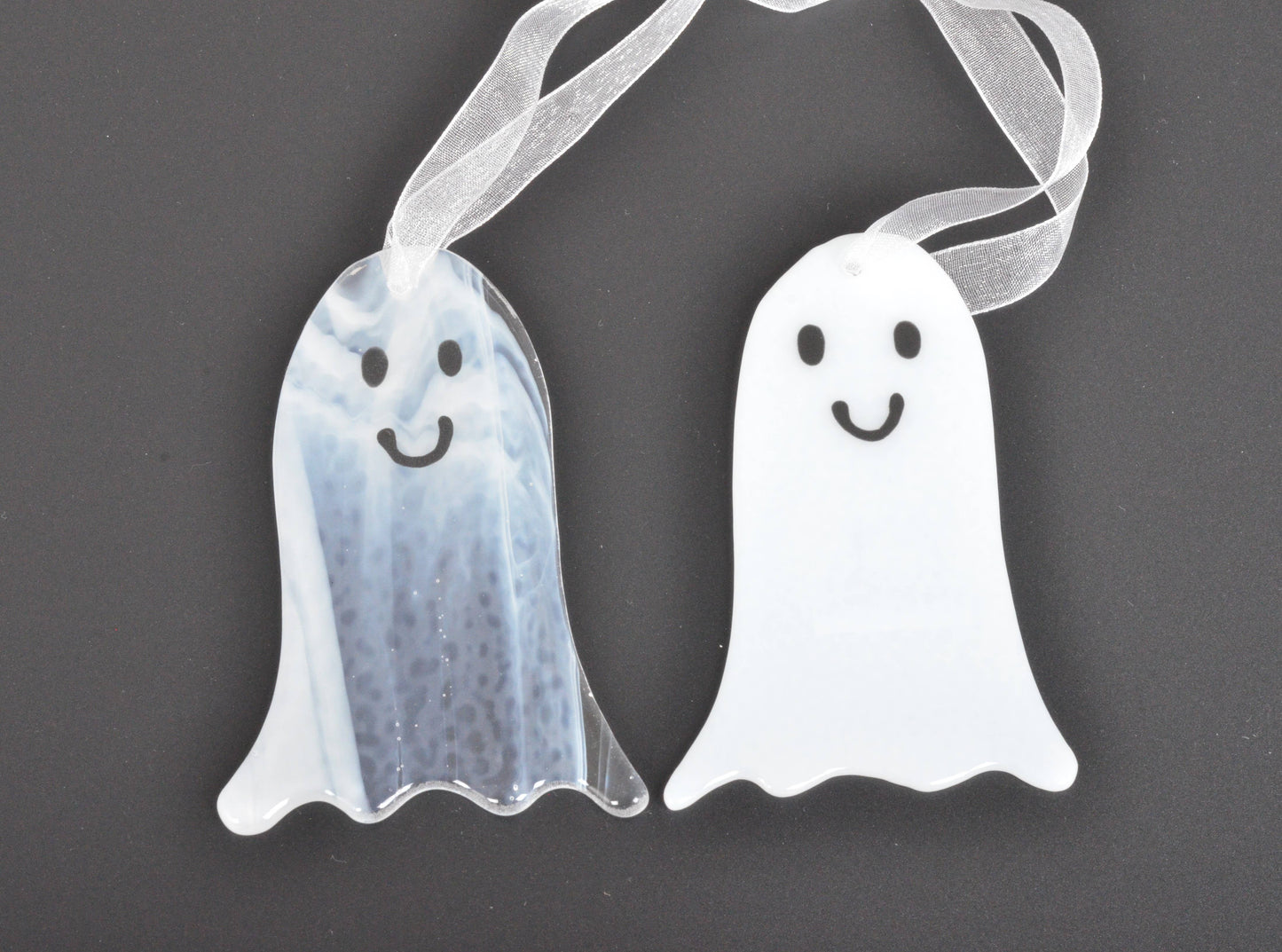 Fused Glass Ghost - Handmade Halloween / Fall Decorations