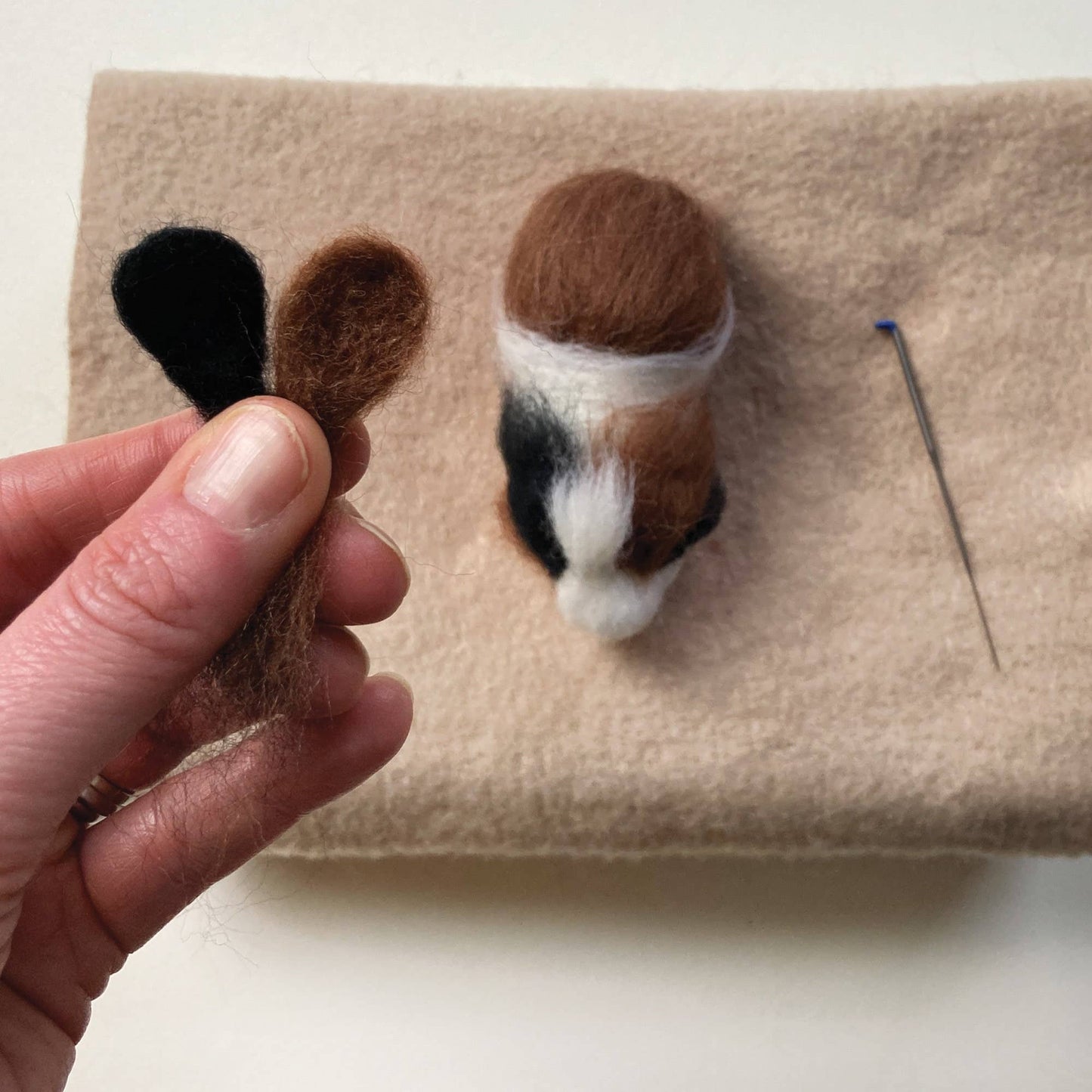 Needle felting kit - Guinea pigs. Craft kit for adults