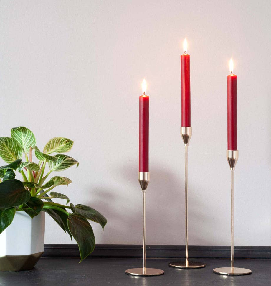 Burgundy 8 inch Dinner Candles x 5