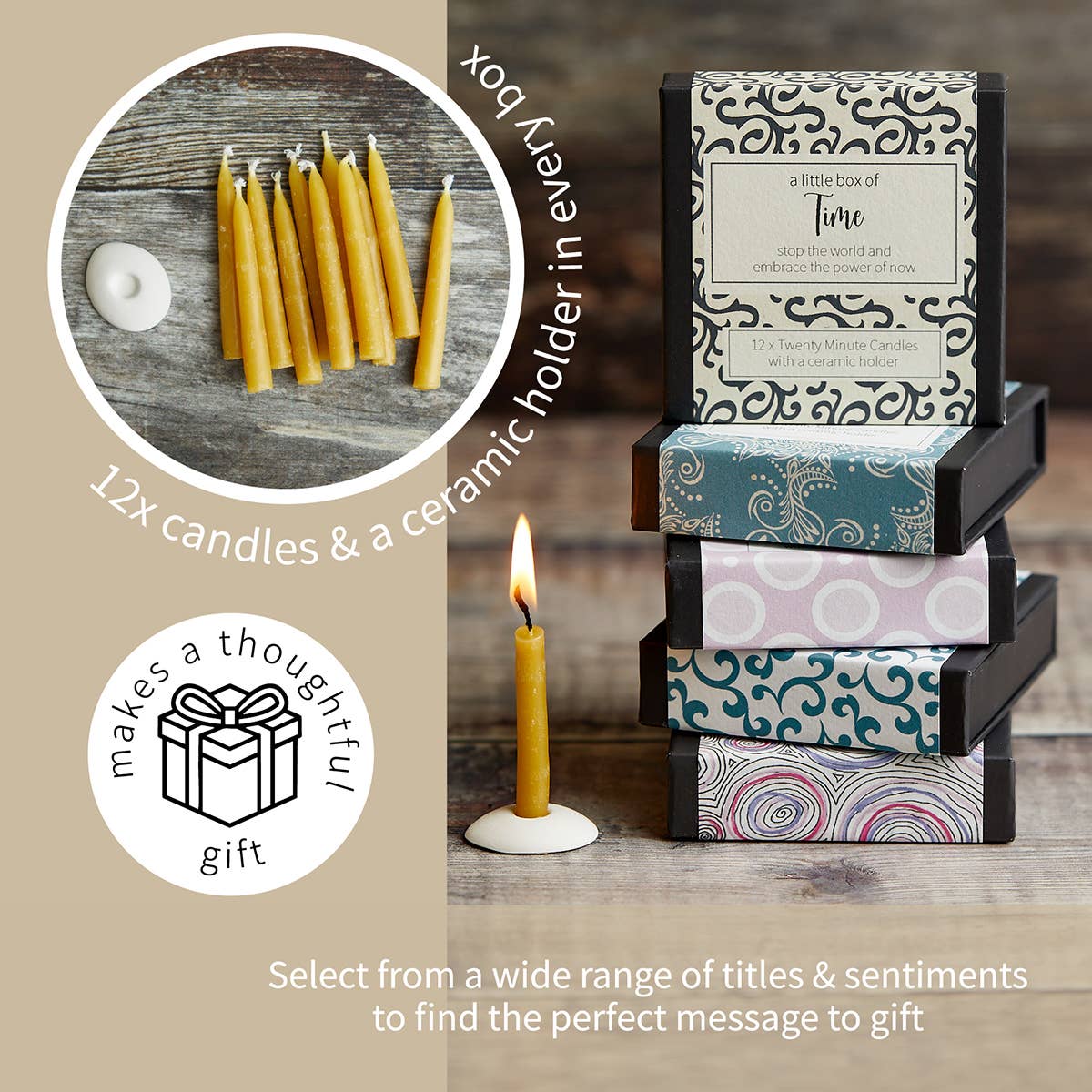 Twenty Minute Candles with Affirmation Cards