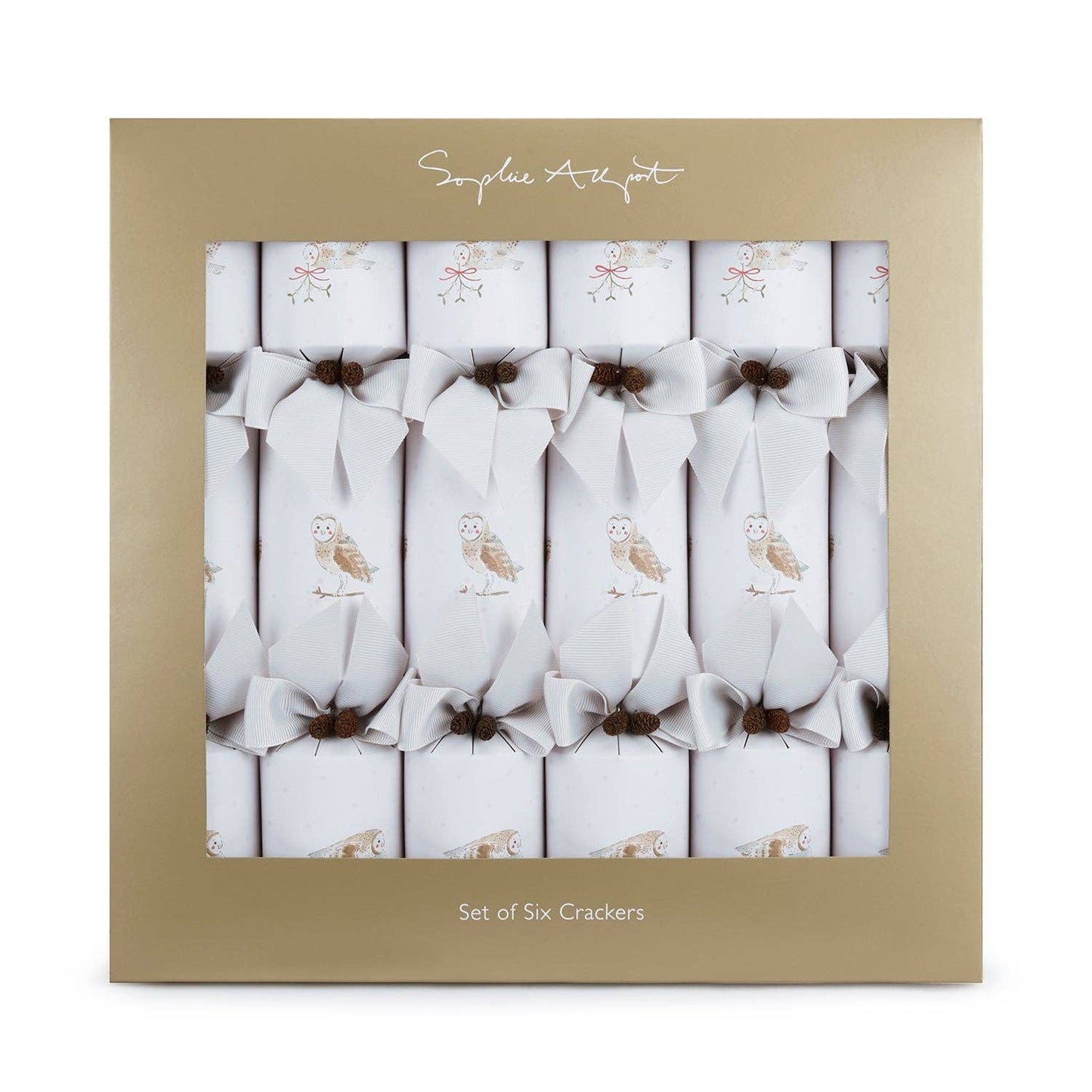 Snowy Owls Christmas Crackers (Set of 6)