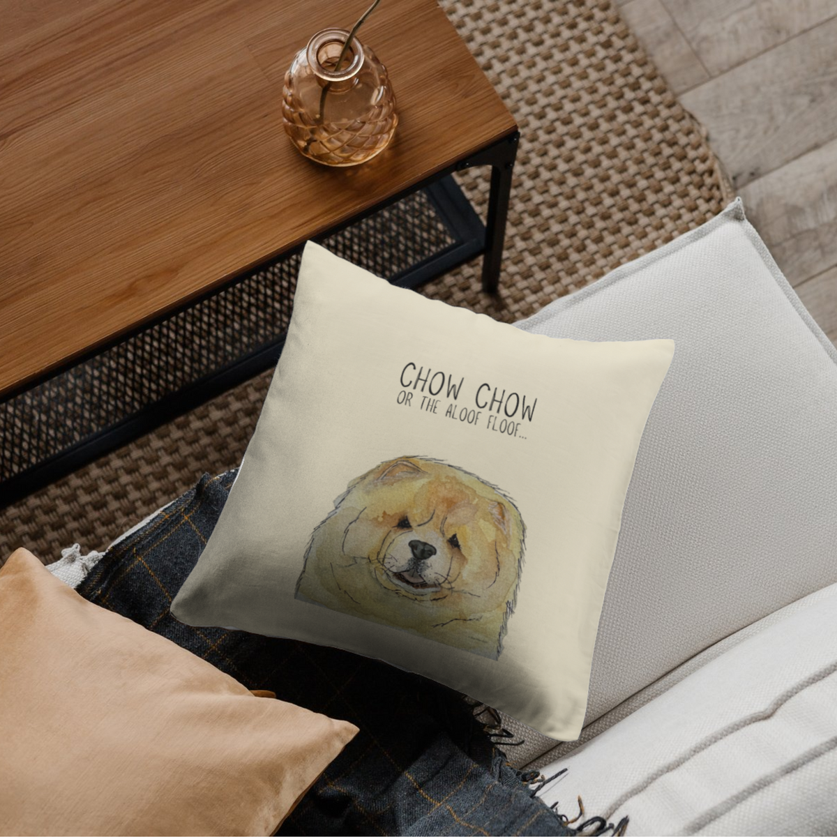 Fawn Chow Chow Cushion Cover – Cozy Up with the Aloof Floof!