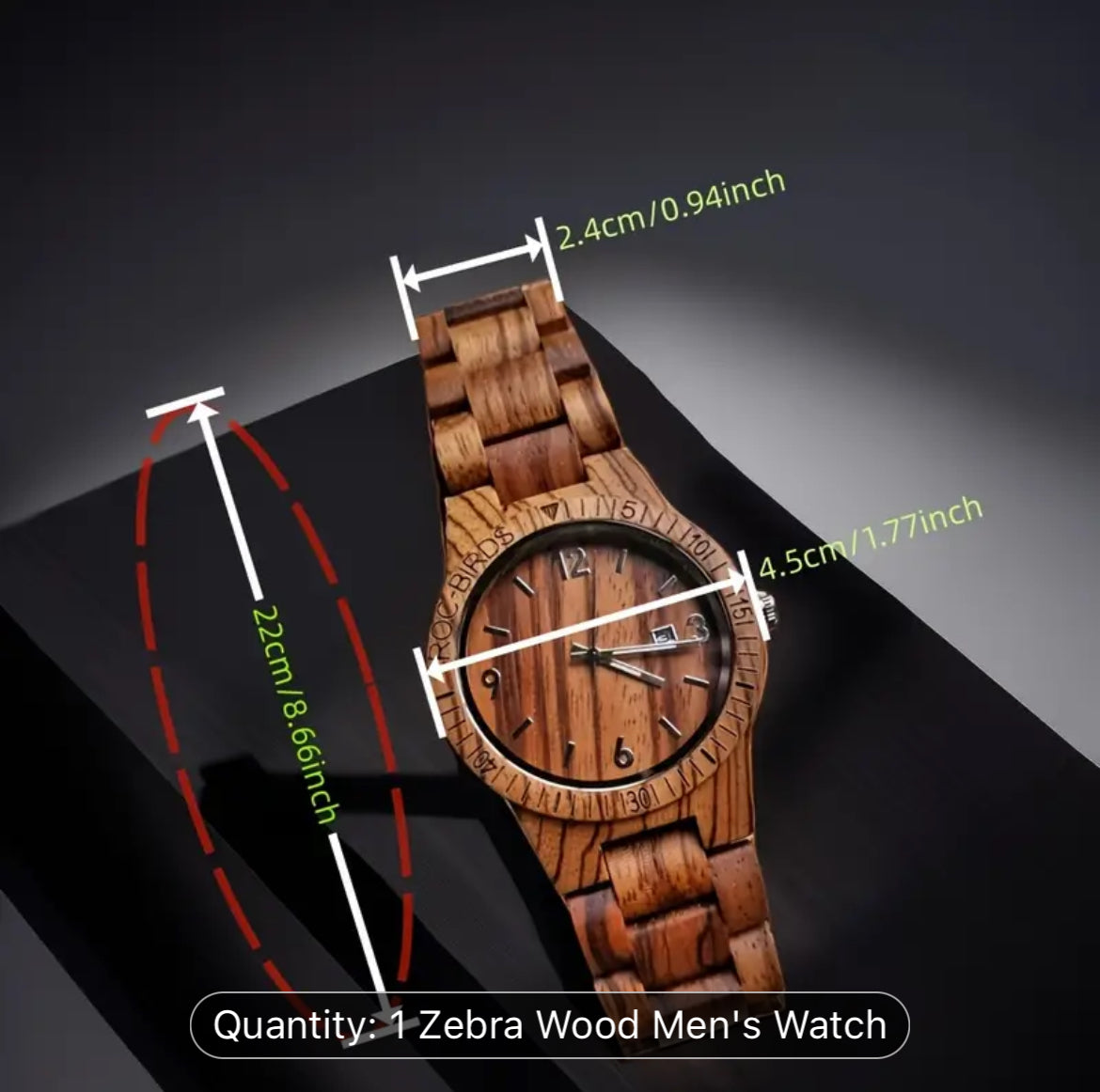 Mens Wooden Wrist Watch