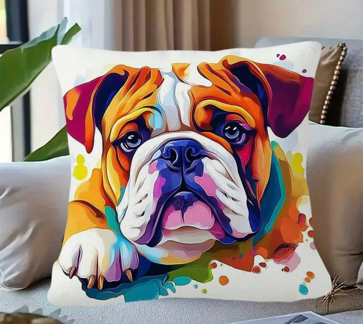 Abstract British Bulldog Cushion 45 x 45