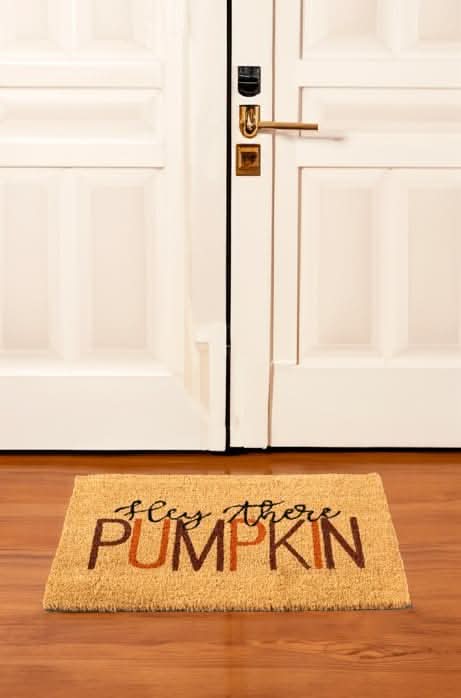 'Hey There Pumpkin' Autumn Coir Door Mat