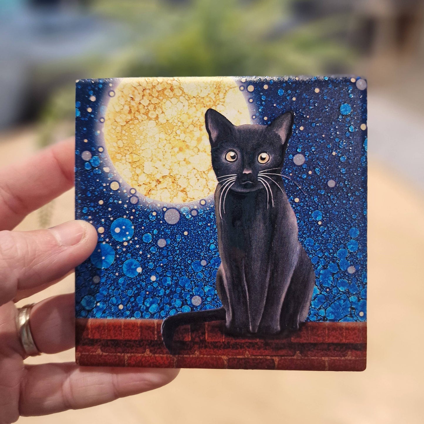 104-C  Black Cat Coaster