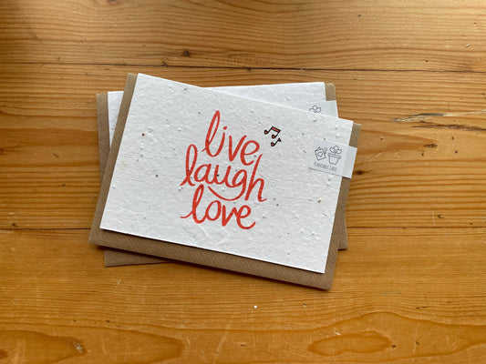 Plantable Greeting Card - Live, Laugh, Love