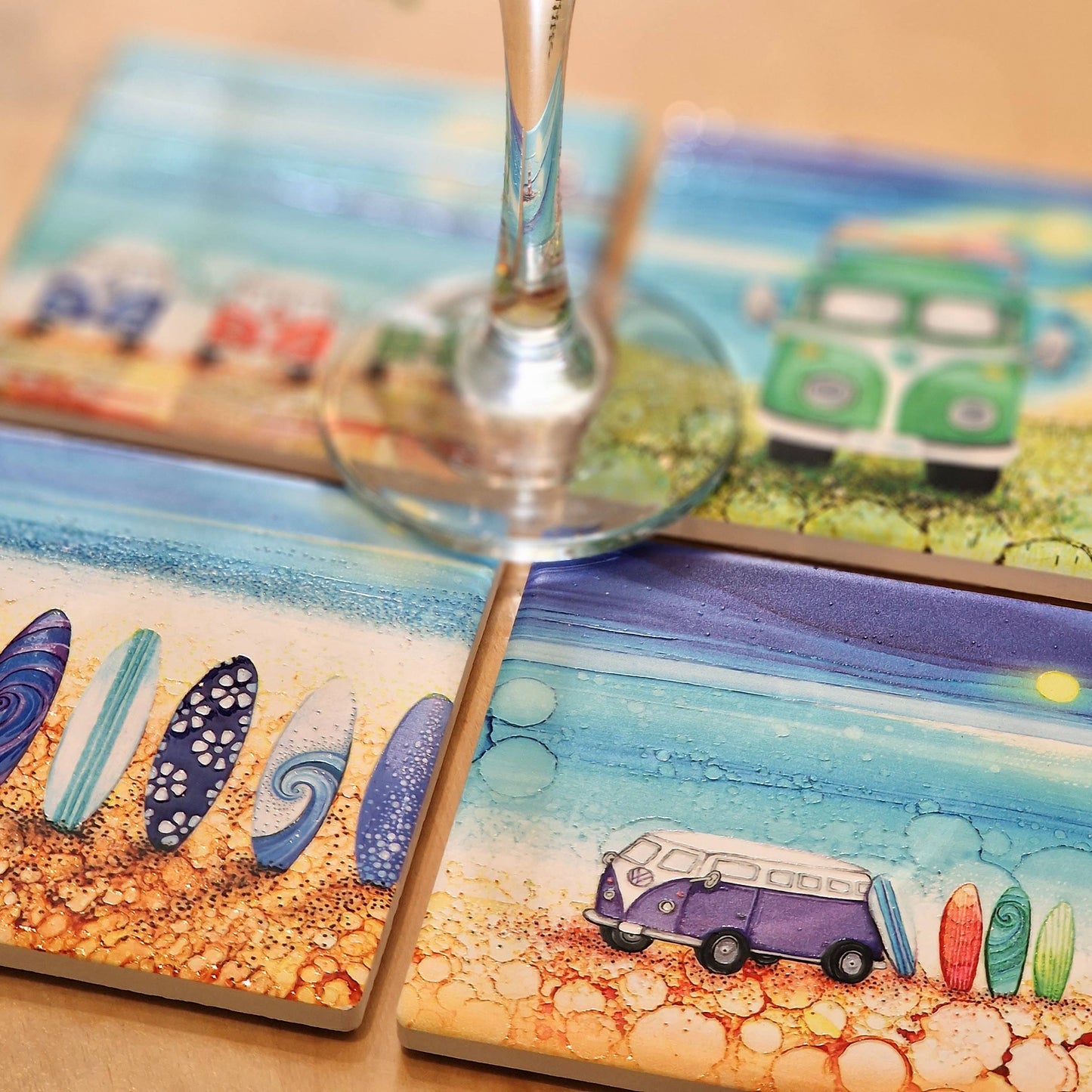 128-C Purple Campervan Coaster