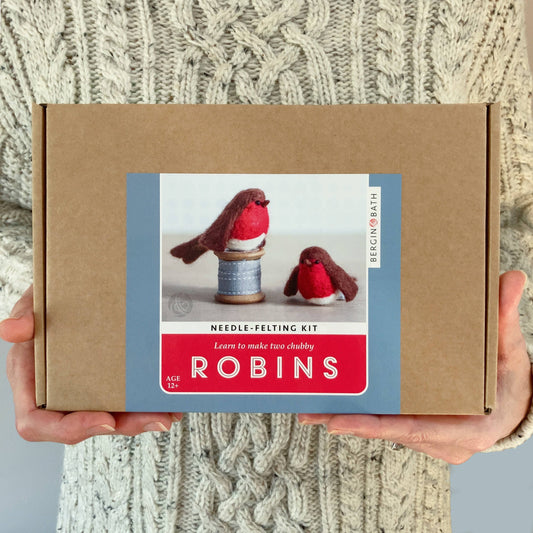 Needle Felting Kit - Robins. Christmas craft kit for adults.
