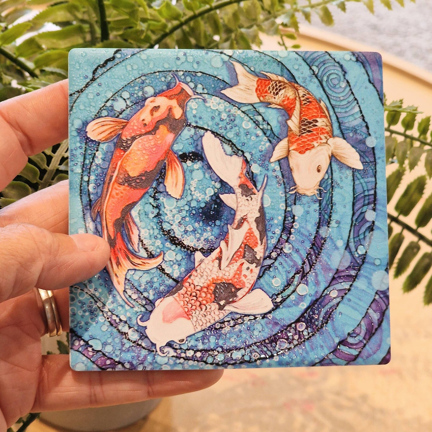 49-C Koi Carp Coaster