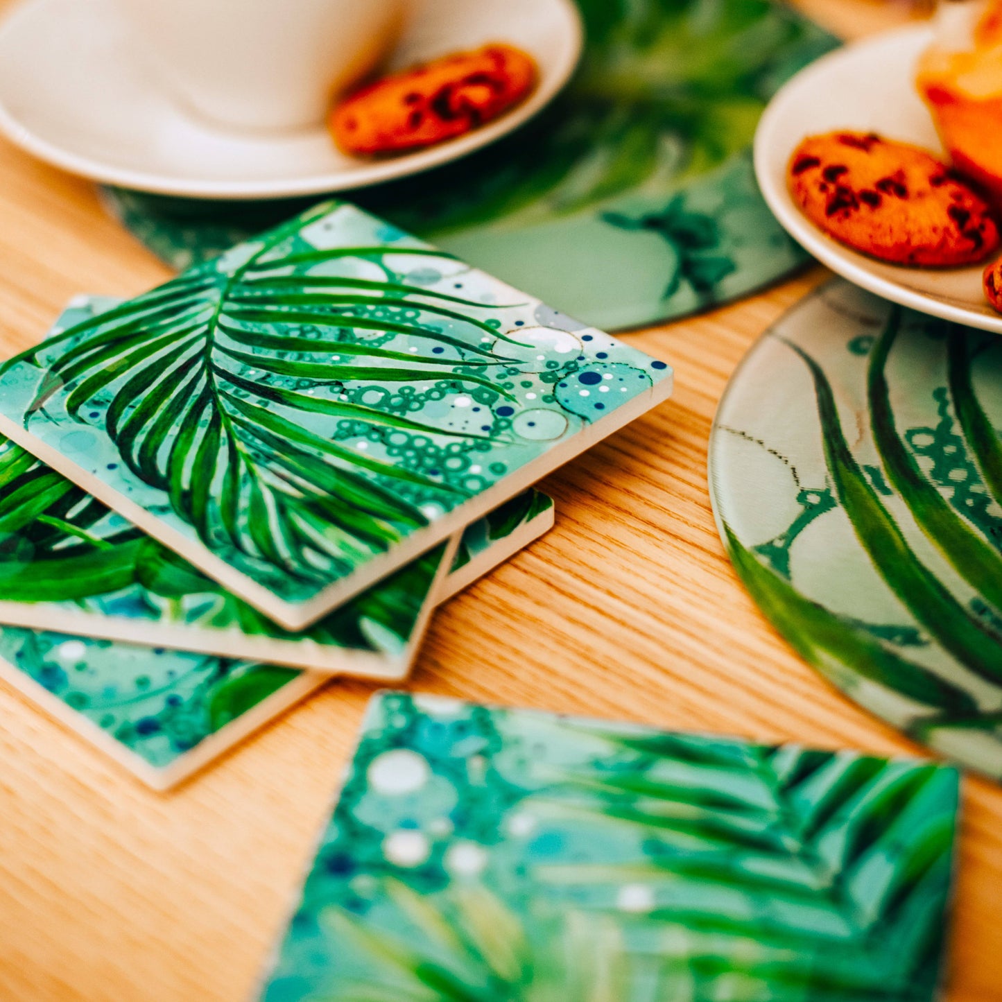 61-C Palm leaves Coaster