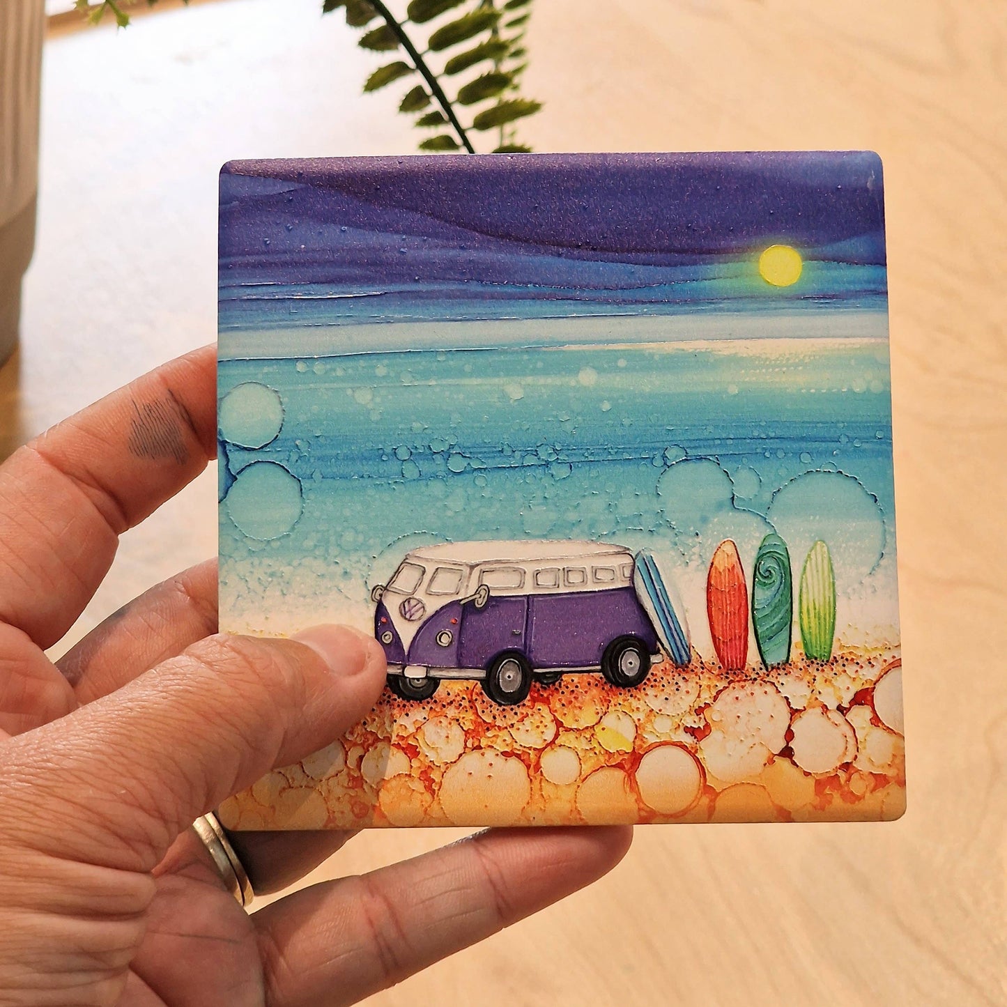 128-C Purple Campervan Coaster