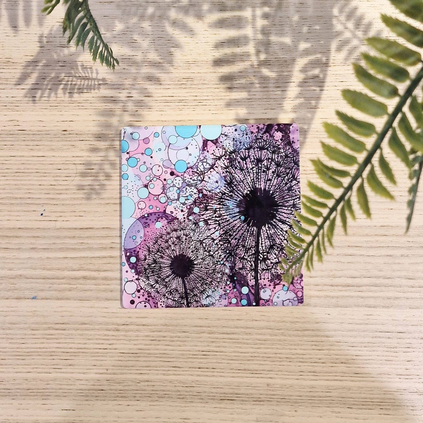 205-C Black Purple Wishes Coaster