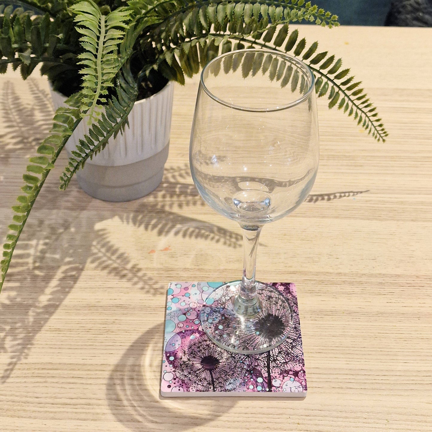 205-C Black Purple Wishes Coaster
