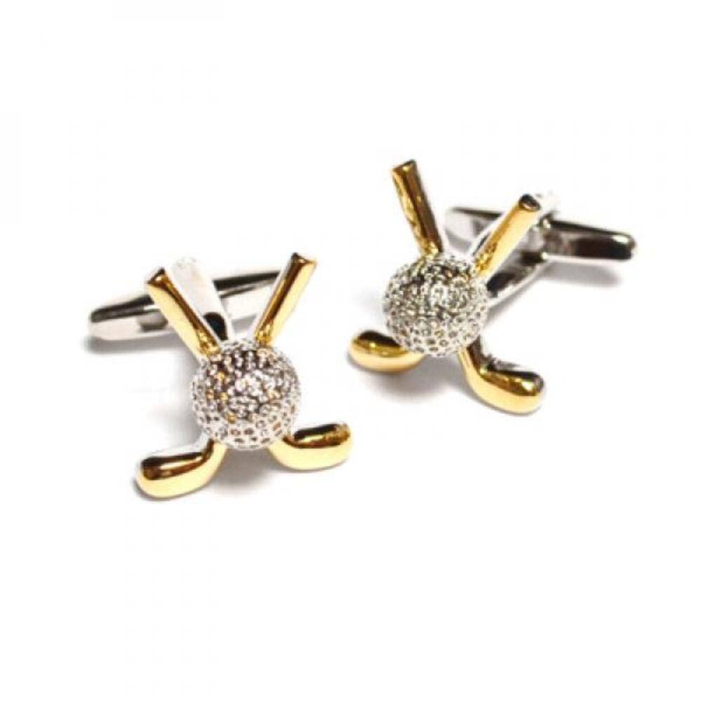 Crossed Golf Clubs With Golf Ball Two Tone