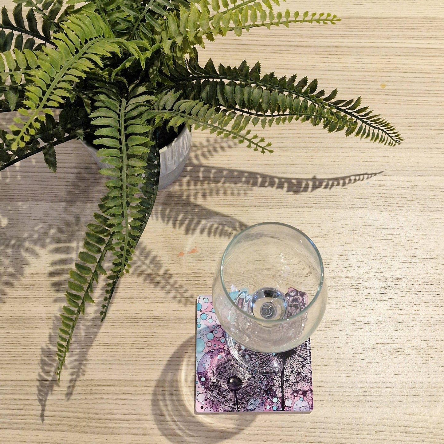 205-C Black Purple Wishes Coaster