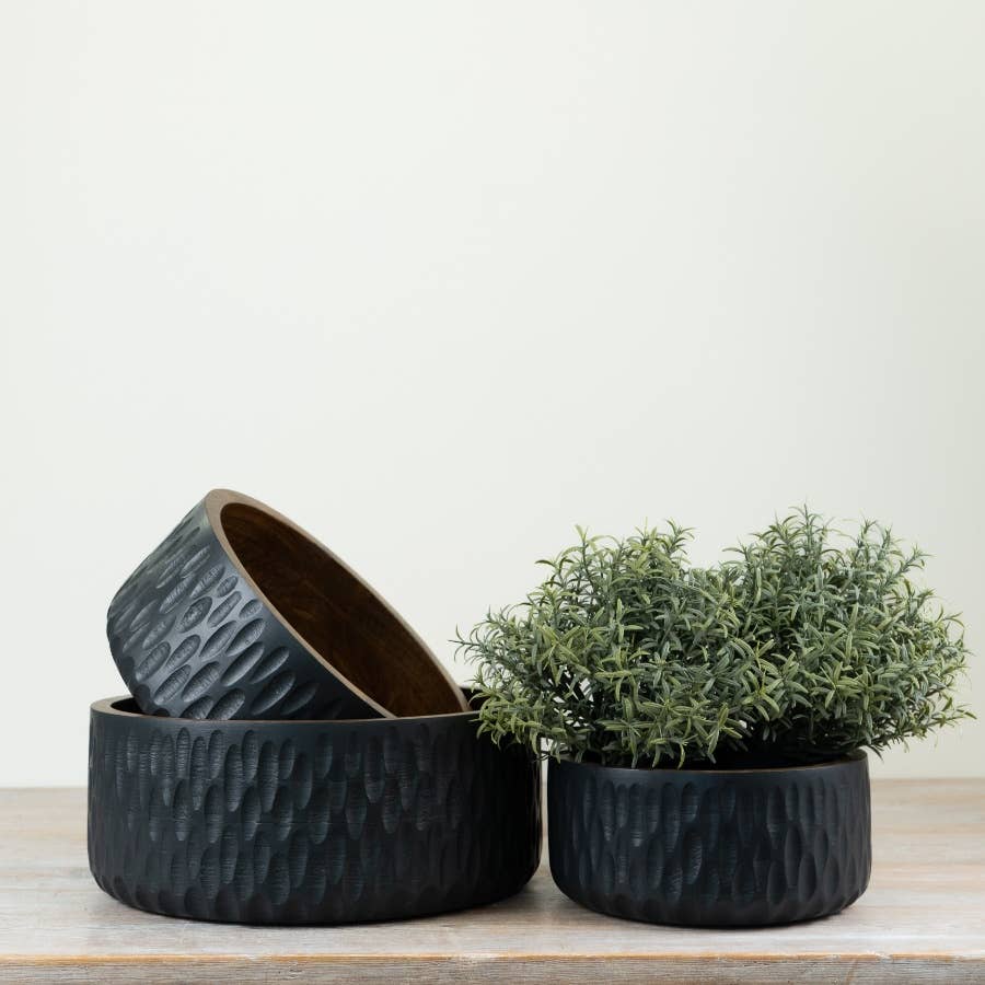Matt Black Bowl, 30cm
