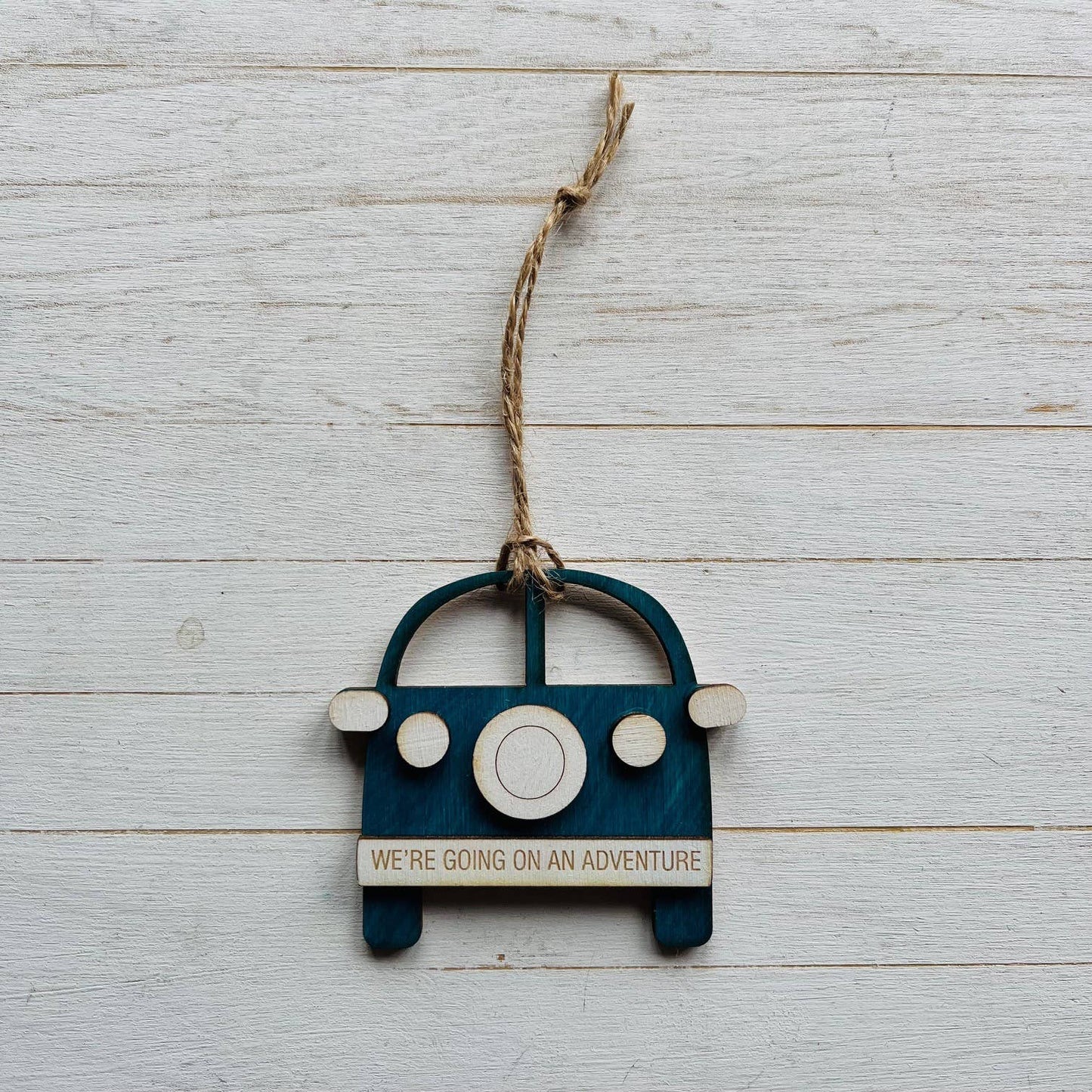 Adventure Wooden Engraved Campervan Hanging Decoration