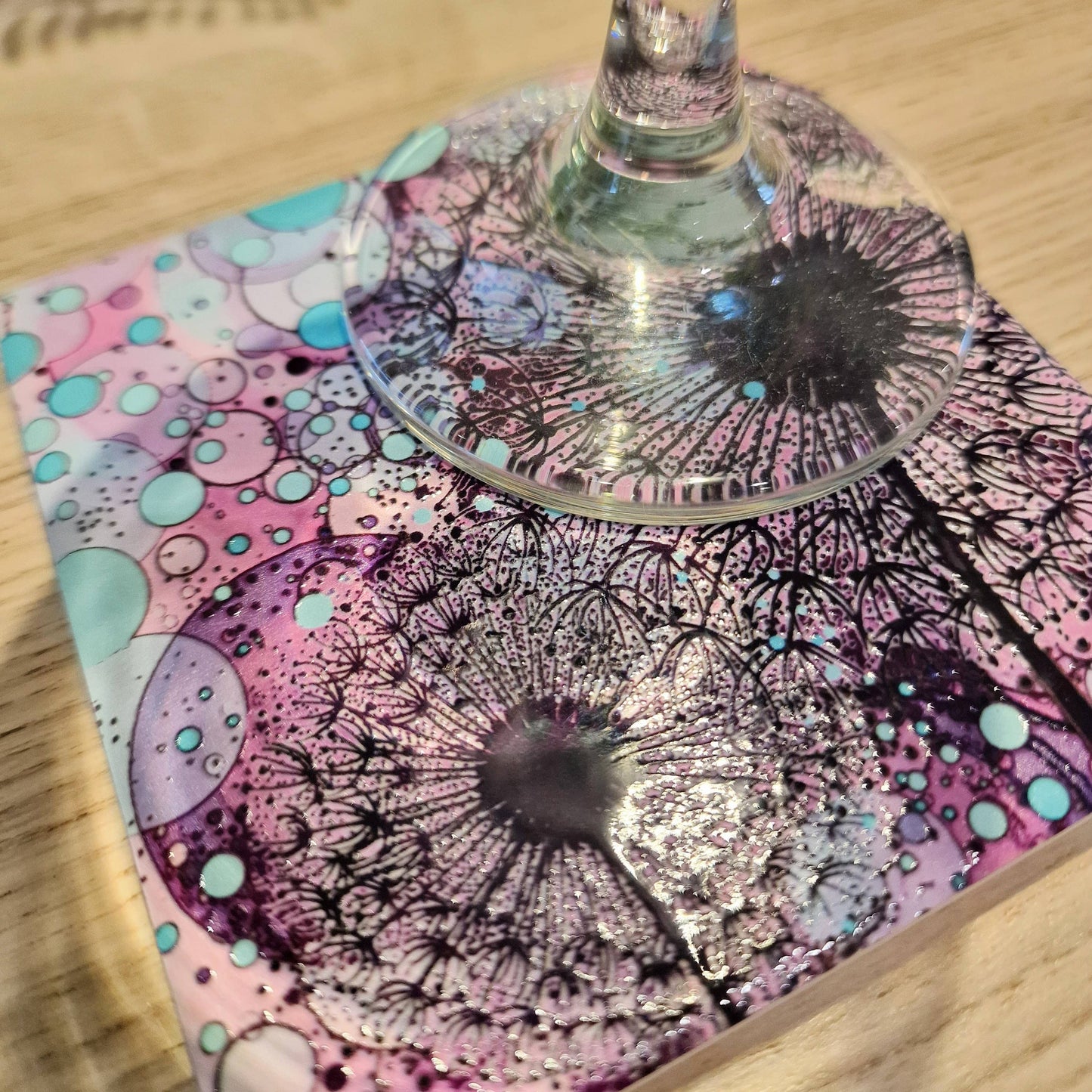 205-C Black Purple Wishes Coaster