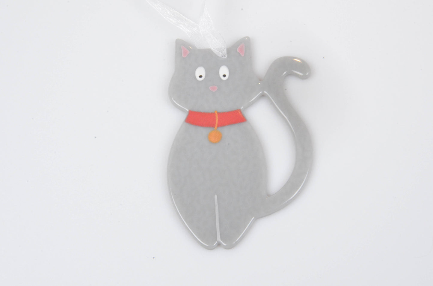 Handmade Fused Glass Cat Hanging Decorations