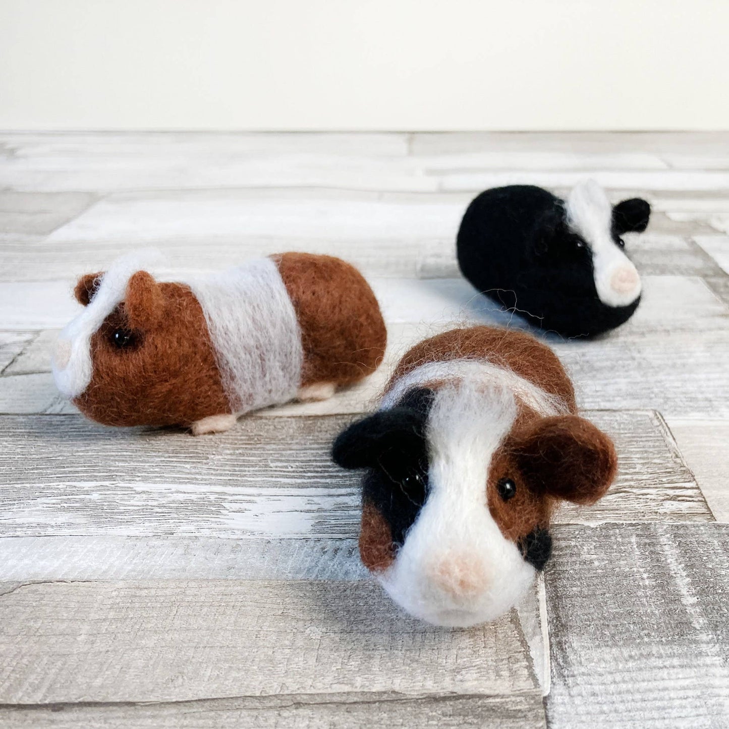 Needle felting kit - Guinea pigs. Craft kit for adults