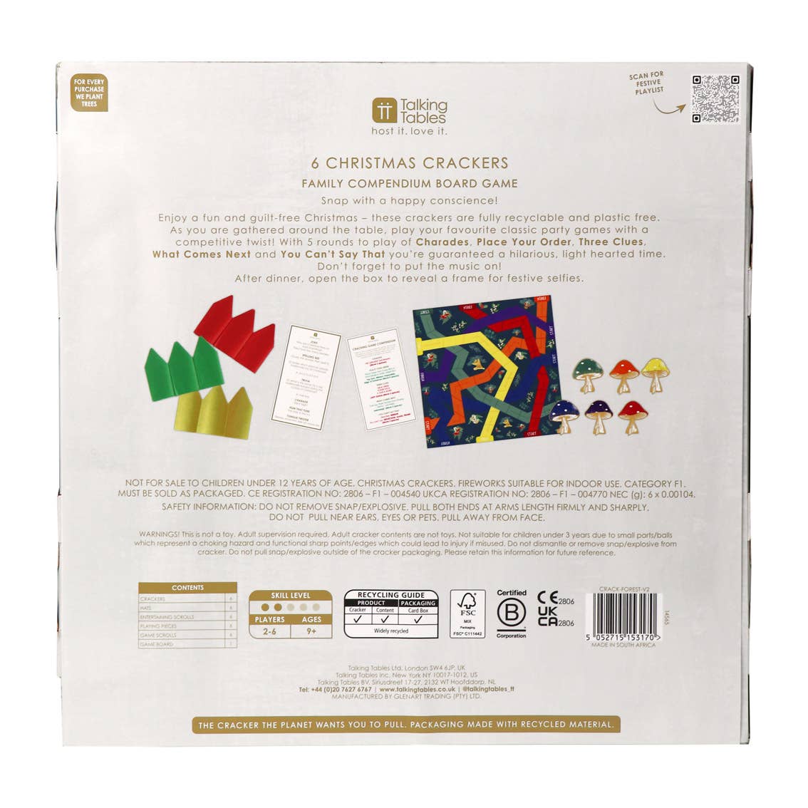 Forest Green Christmas Crackers | 6 Pack |