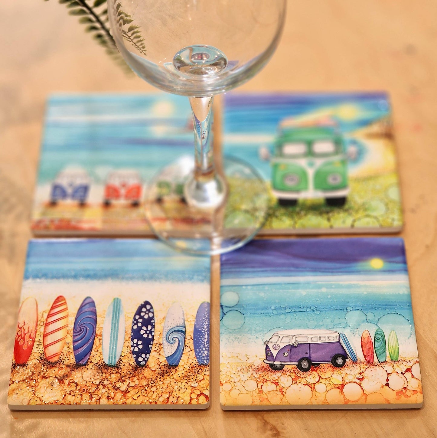 128-C Purple Campervan Coaster