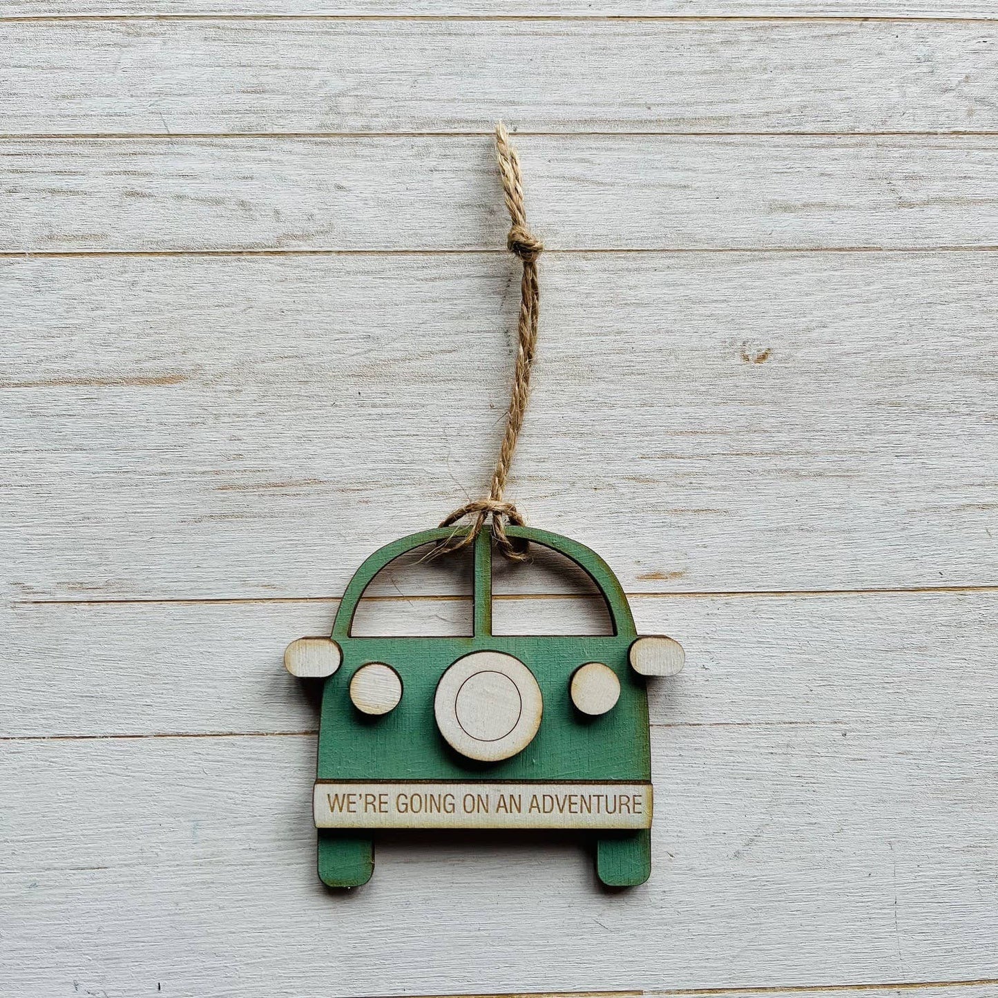 Adventure Wooden Engraved Campervan Hanging Decoration